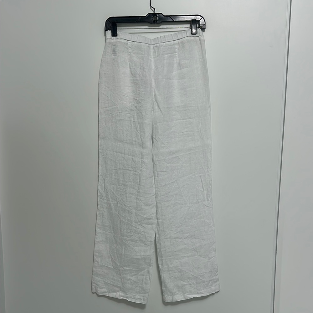 James Perse Women's White Linen Trousers Pants Size 0 NWT - Picture 2 of 2